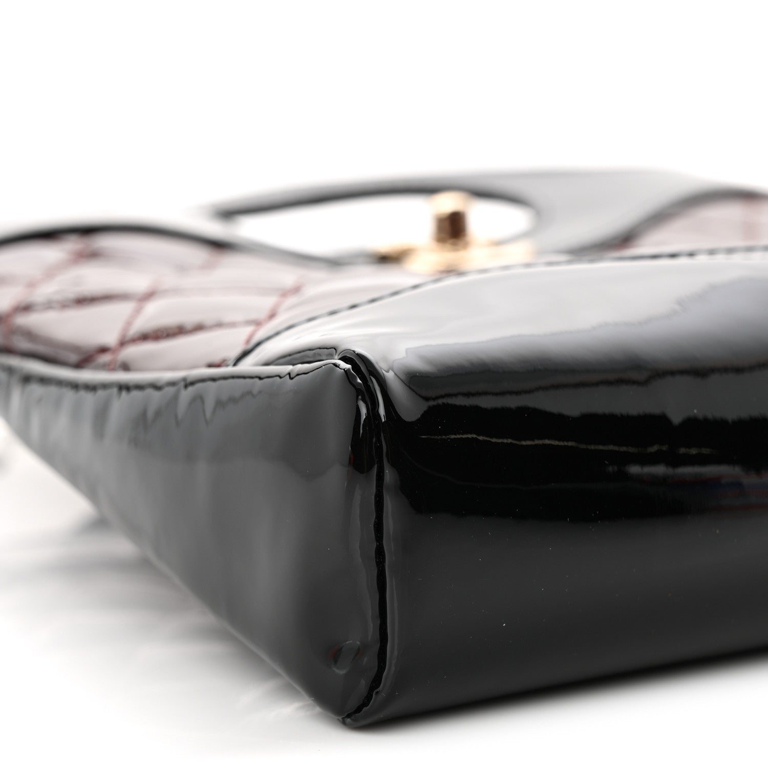 Chanel Patent Calfskin Quilted Mini 31 Shopping Bag Burgundy Black 9 of 11
