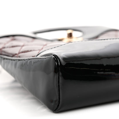 Chanel Patent Calfskin Quilted Mini 31 Shopping Bag Burgundy Black 9 of 11