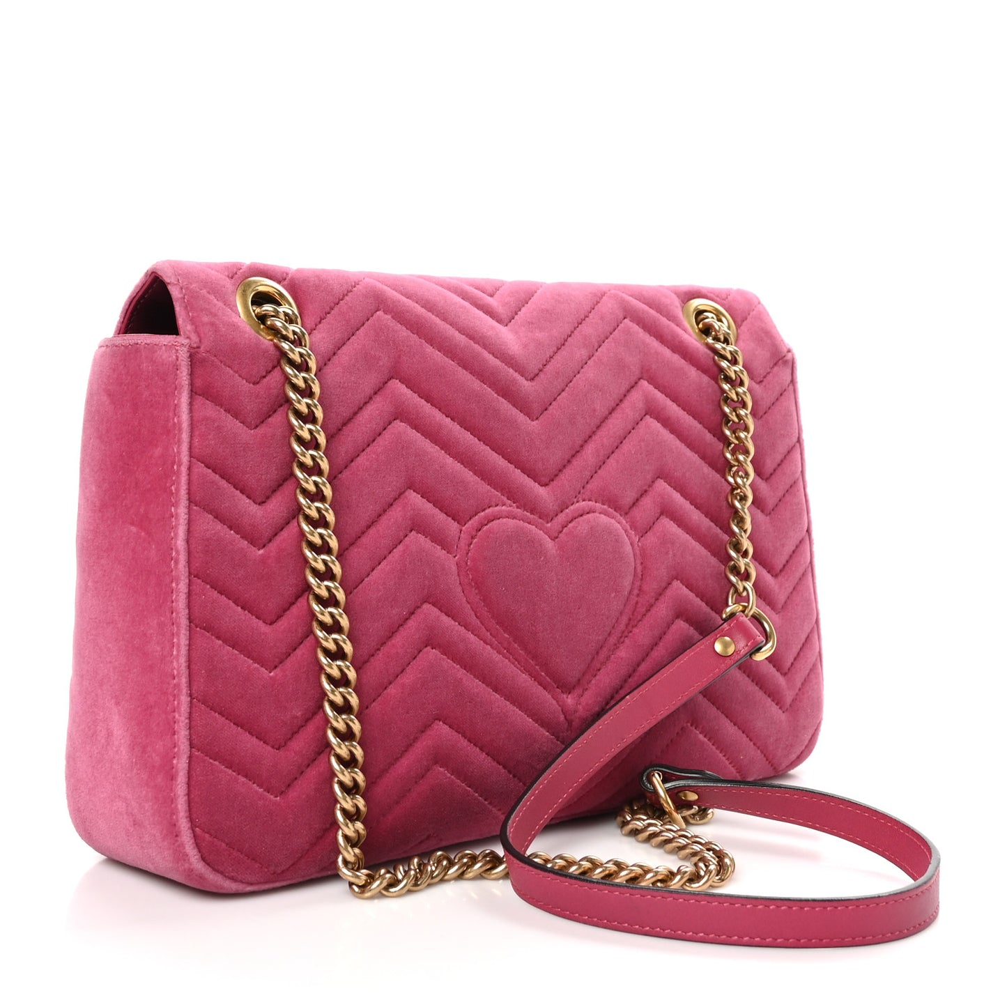 Velvet Matelasse Medium GG Marmont Shoulder Bag Light Raspberry Rose