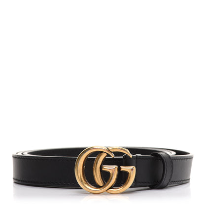 Gucci Calfskin Double G 20mm Belt 95 38 Black 1 of 5