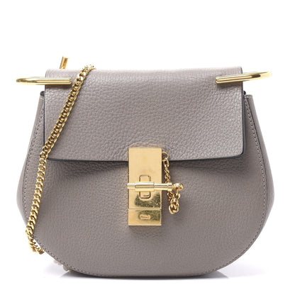 Chloe Grained Lambskin Mini Drew Shoulder Bag Motty Grey 1 of 8
