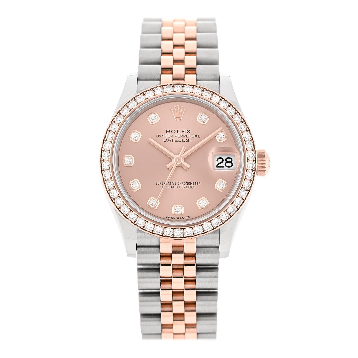 Rolex Stainless Steel 18K Everose Gold Diamond 31mm Oyster Perpetual Datejust Watch Pink 278381RBR 1 of 5