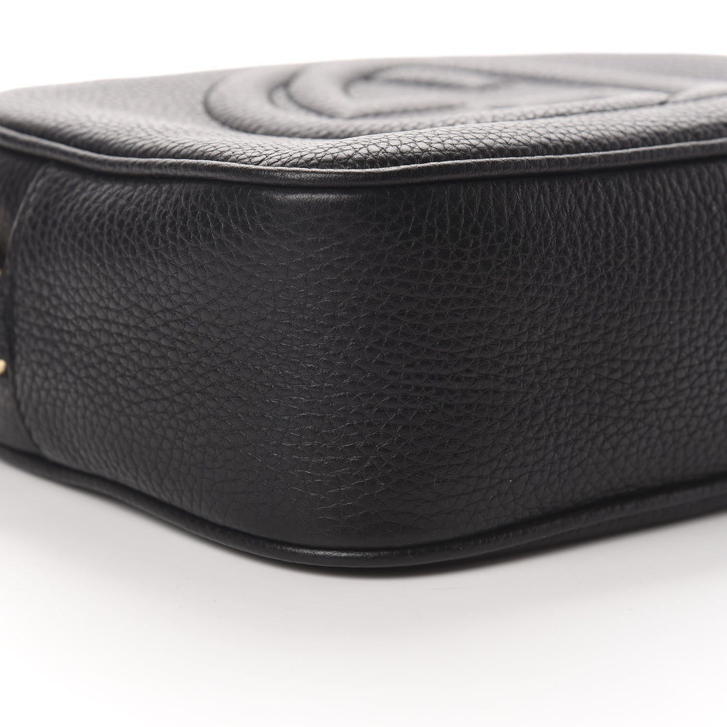 Pebbled Calfskin Small Soho Disco Bag Black