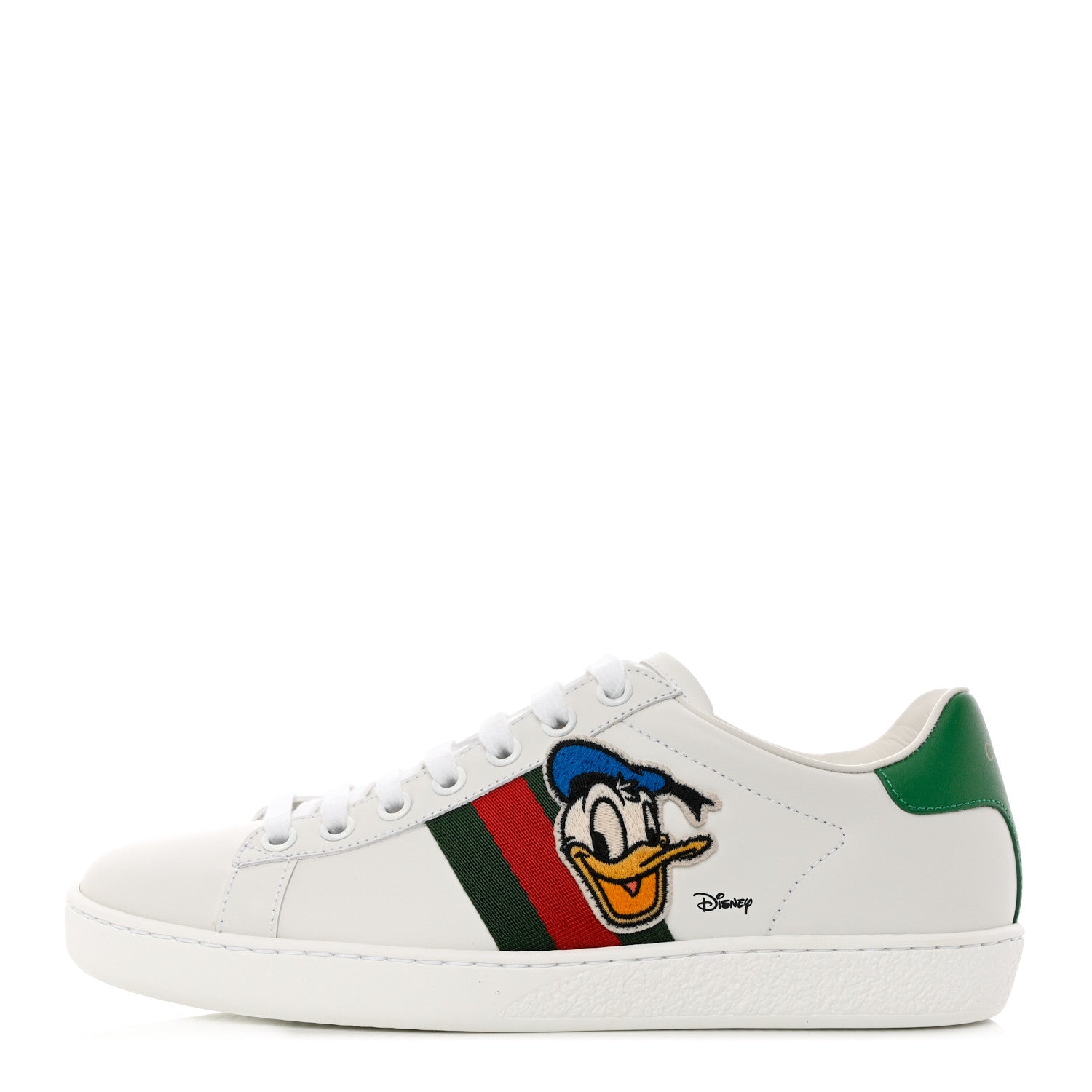 Gucci X DISNEY Calfskin Miro Soft Web Donald Duck Womens Ace Sneakers 36 White New Shamarock 1 of 9