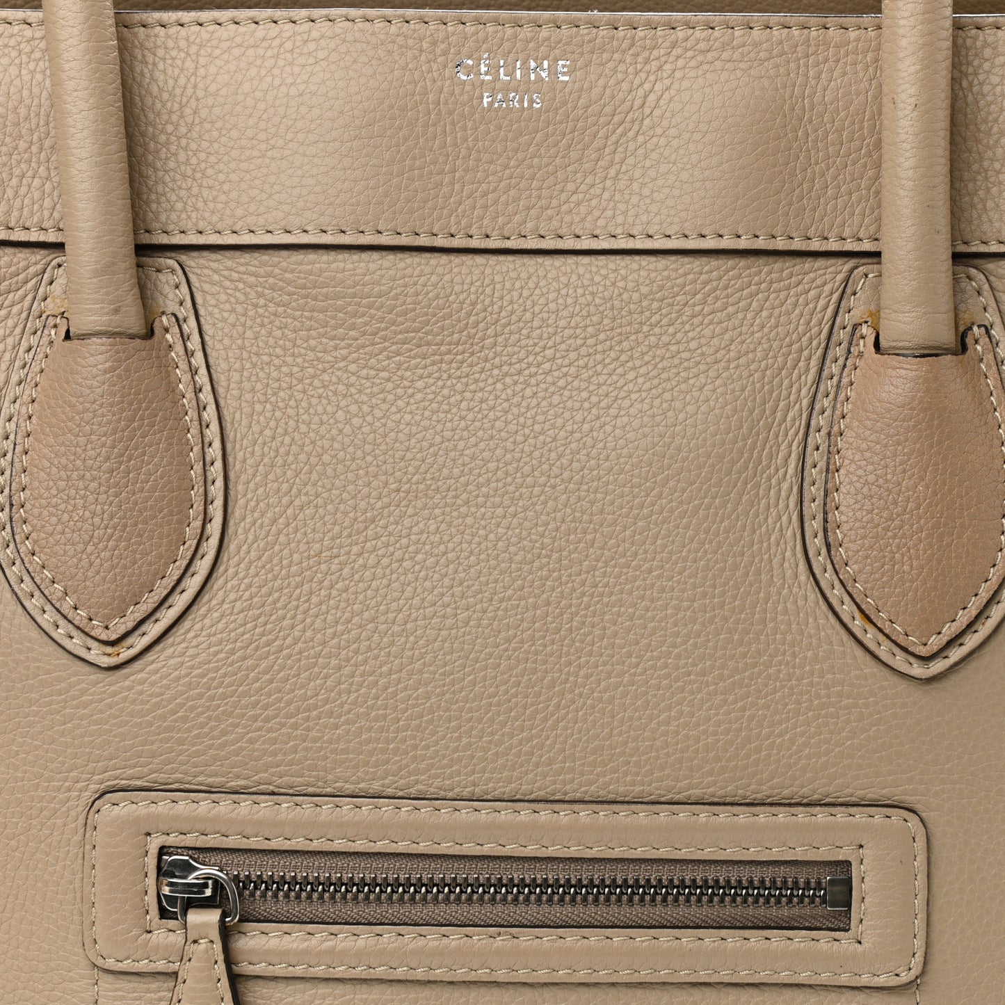 Drummed Calfskin Shoulder Luggage Dune