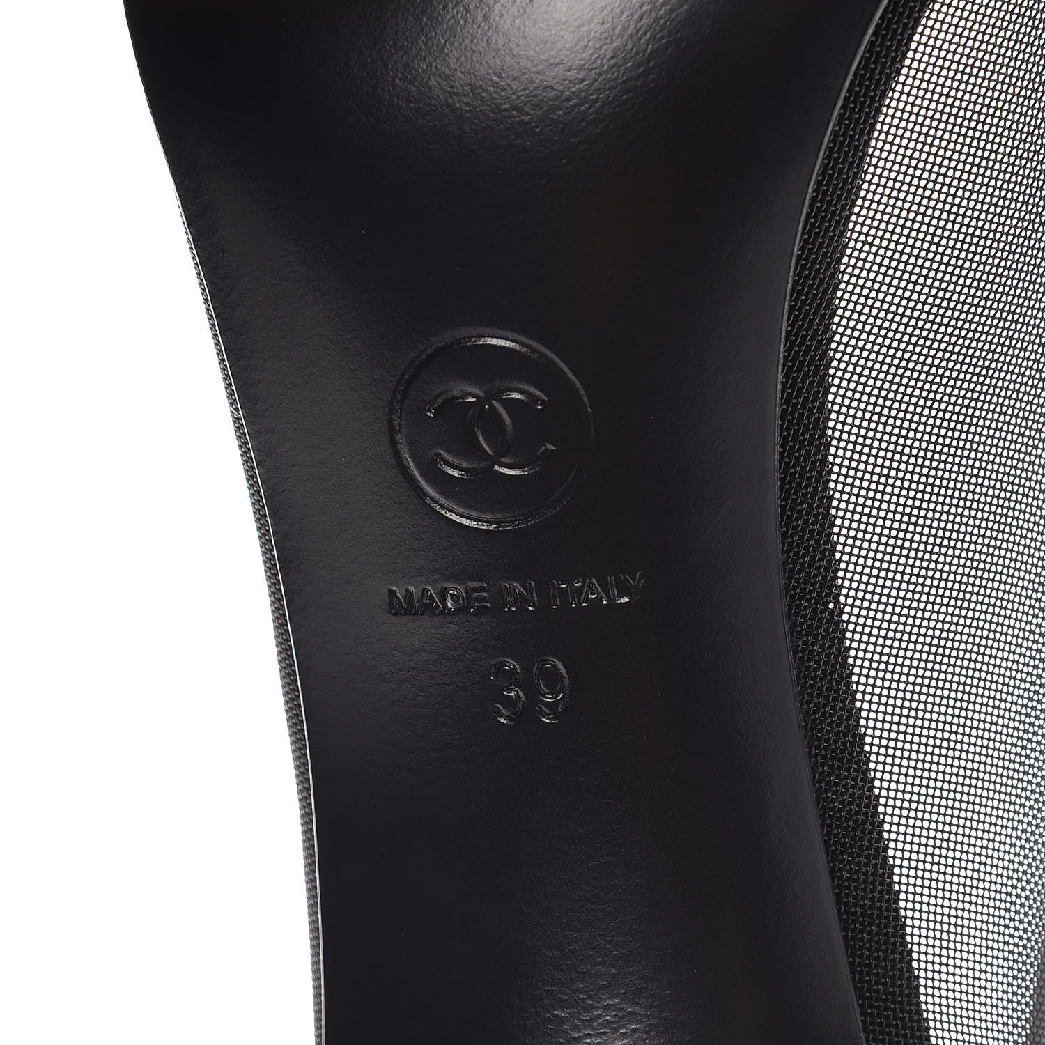 Chanel Mesh Satin Bow CC Pumps 39 Black 6 of 8