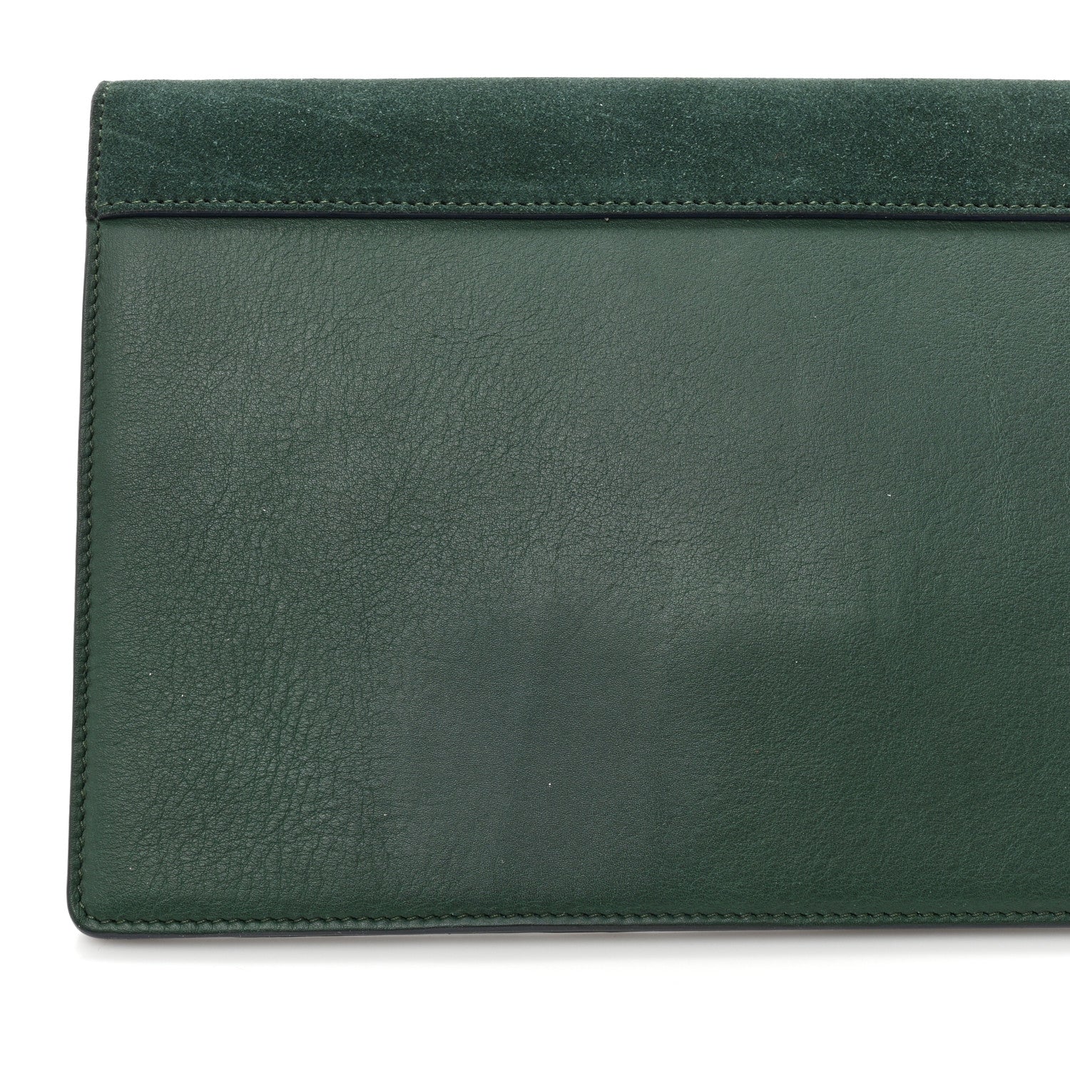 Celine Calfskin Suede Pony Hair Tri-Color Diamond Clutch Green 13 of 13