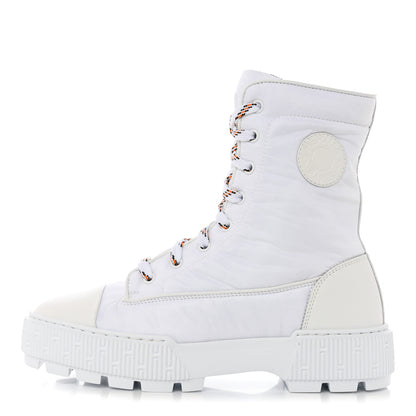 Hermes Calfskin Parachute Fresh Ankle Boots 38.5 White 1 of 8