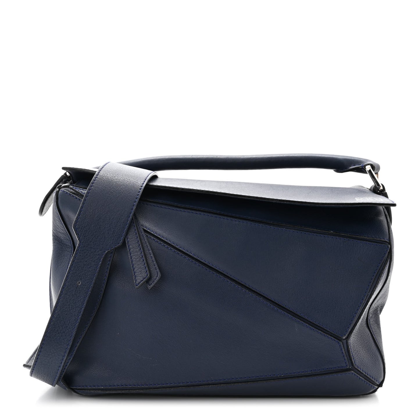 Calfskin Medium Puzzle Bag Marine