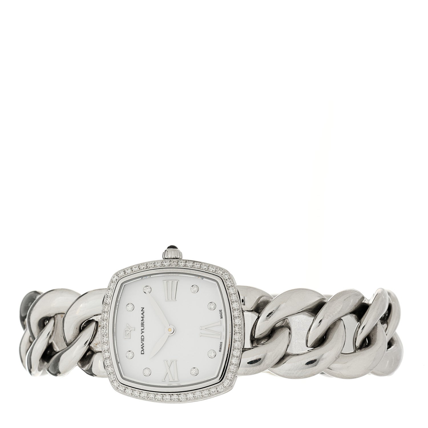 David Yurman Stainless Steel Diamond Bezel 27mm Albion Quartz Watch White 4 of 4