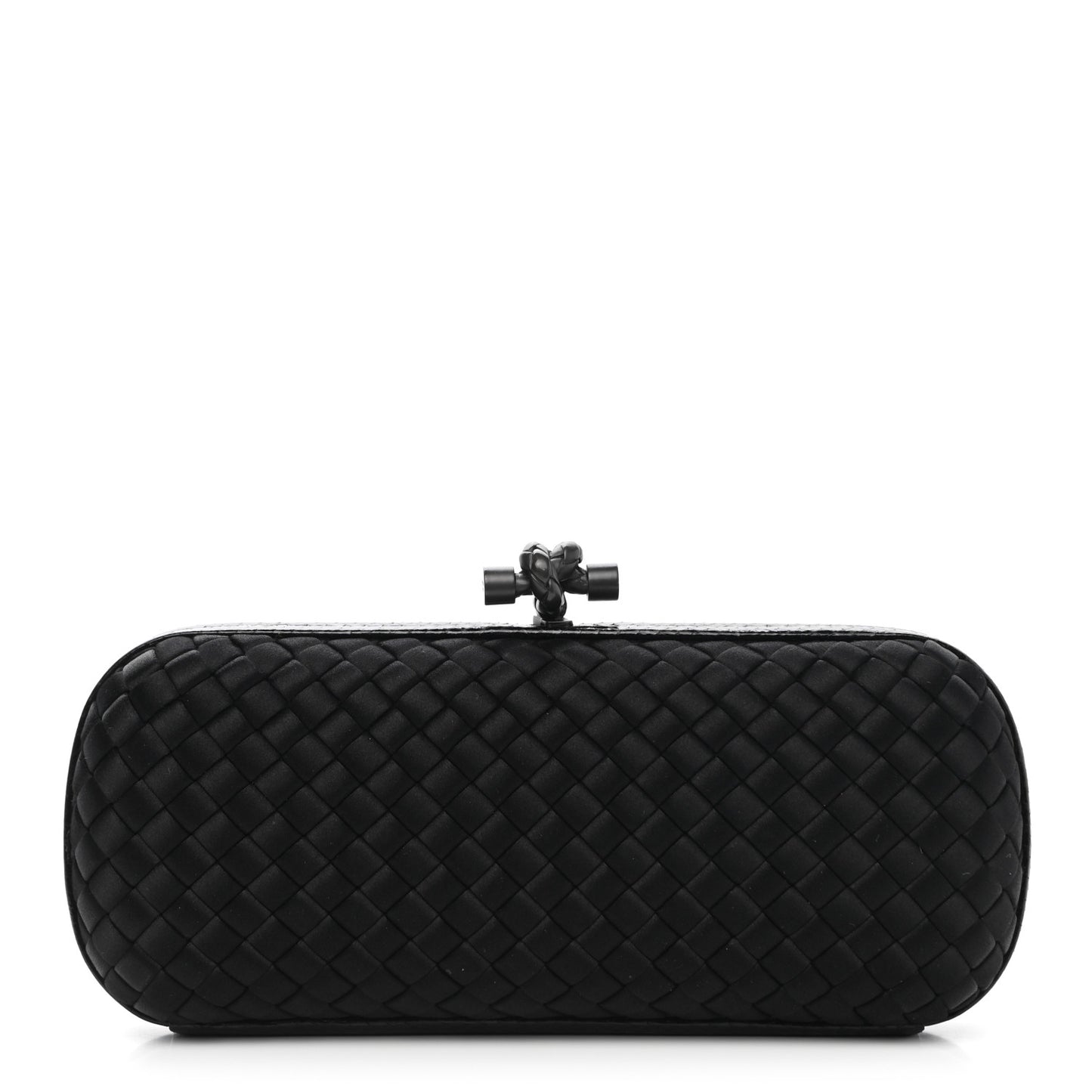 Satin Ayers Intreccio Impero Stretch Knot Clutch Black