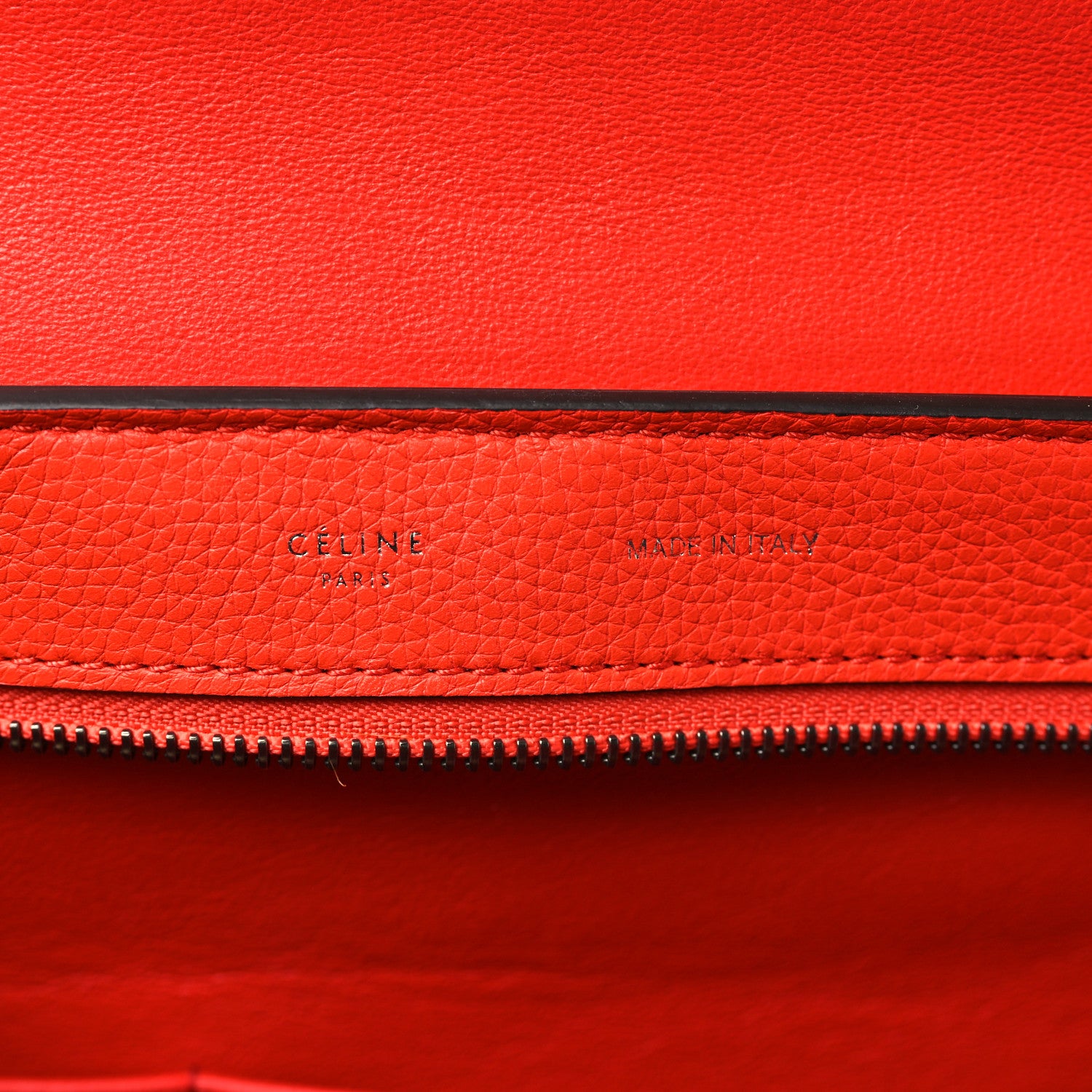 Celine Drummed Calfskin Suede Medium Trapeze Vermillion 6 of 8