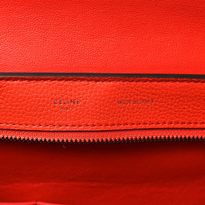 Celine Drummed Calfskin Suede Medium Trapeze Vermillion 6 of 8
