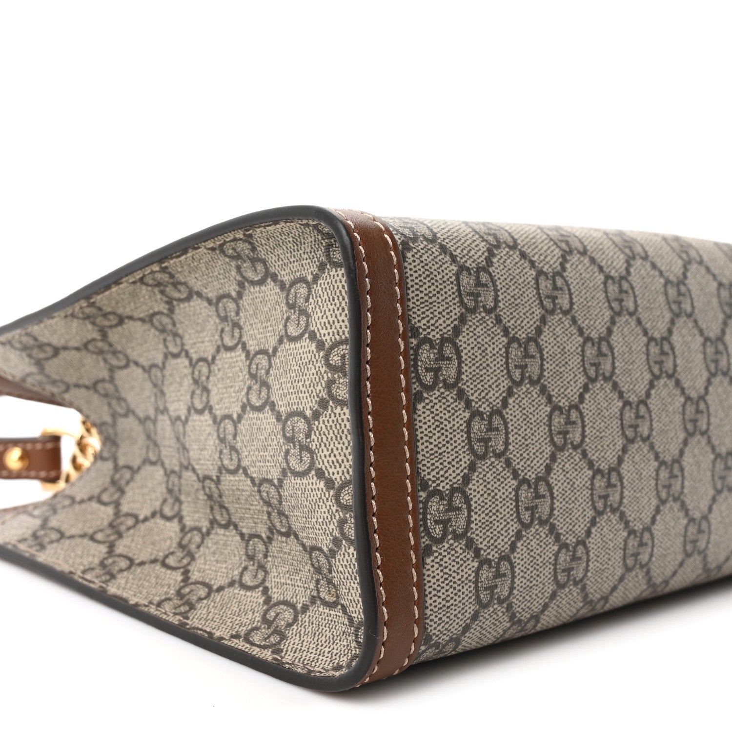 Gucci GG Supreme Monogram Calfskin Small Padlock Tote Beige Ebony Tuscany 9 of 10