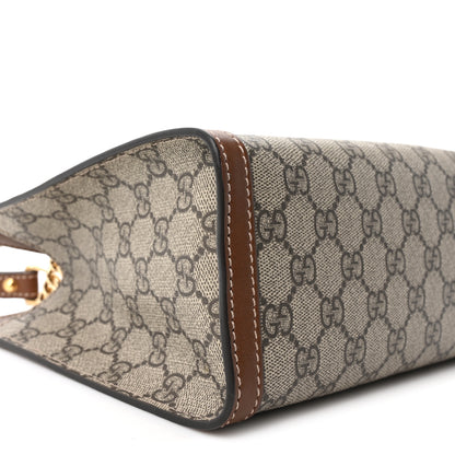 Gucci GG Supreme Monogram Calfskin Small Padlock Tote Beige Ebony Tuscany 9 of 10