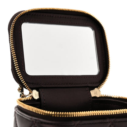 Chanel Iridescent Lambskin Quilted Mini Top Handle Vanity Case With Chain Burgundy 11 of 11