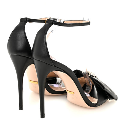 Gucci Nappa Ilse Pleated Bow Sandals 39 Black 5 of 9