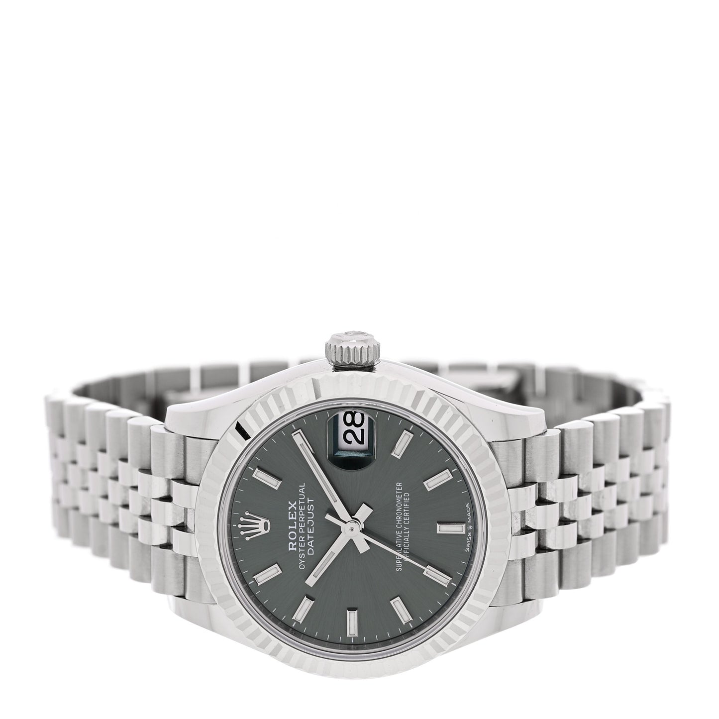 Stainless Steel 18K White Gold 31mm Oyster Perpetual Datejust Watch Mint Green 278274