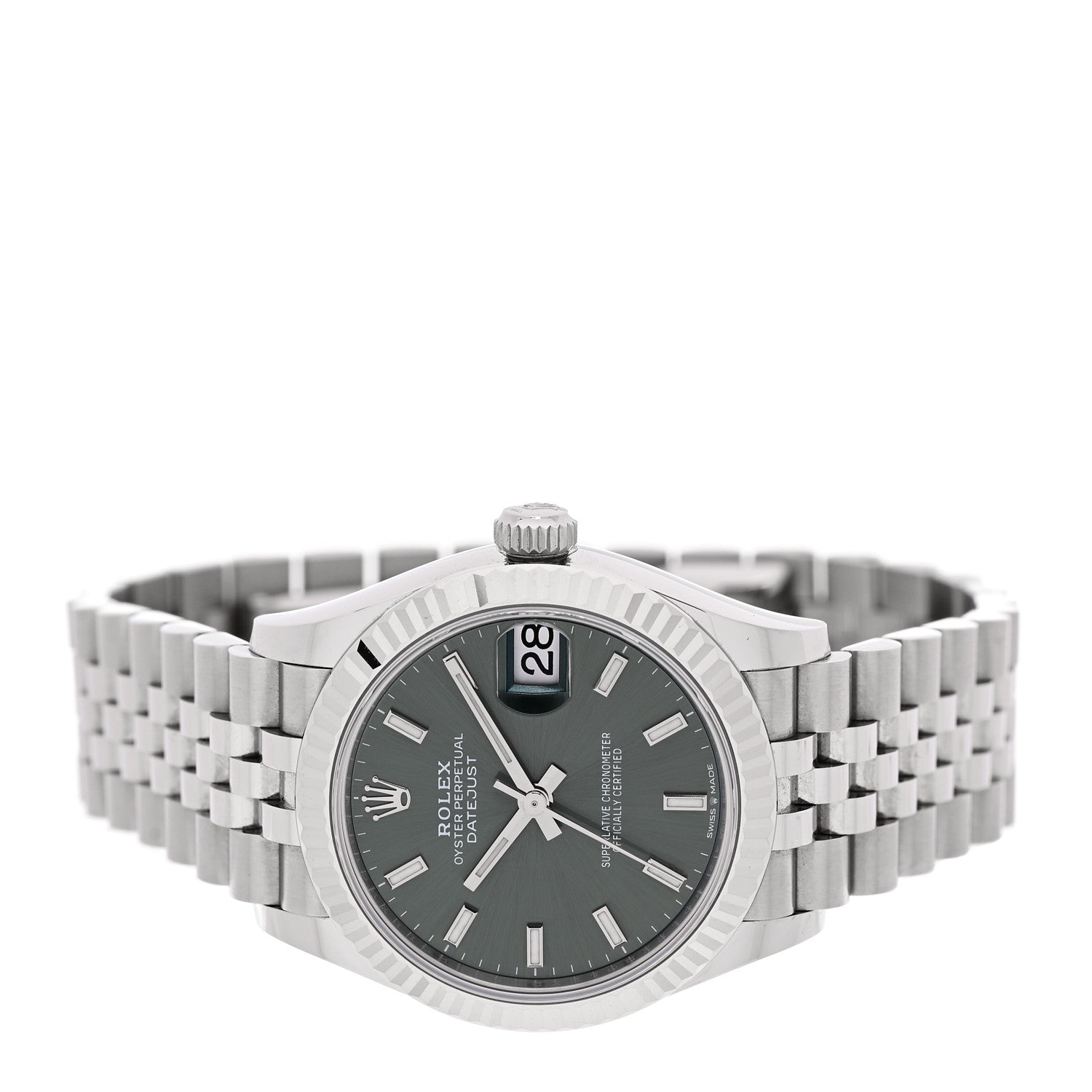 Rolex Stainless Steel 18K White Gold 31mm Oyster Perpetual Datejust Watch Mint Green 278274 2 of 5