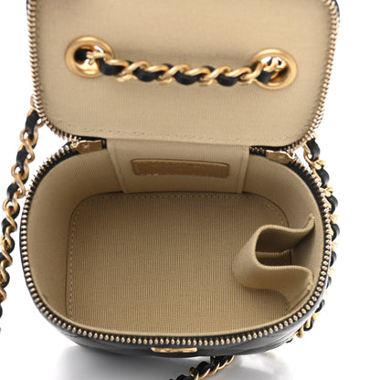 Chanel Lambskin Quilted Mini Pearl Crush Vanity Case With Chain Black 5 of 10