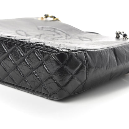 Chanel Shiny Aged Calfskin Quilted Large Shopping Bag Black 7 of 11