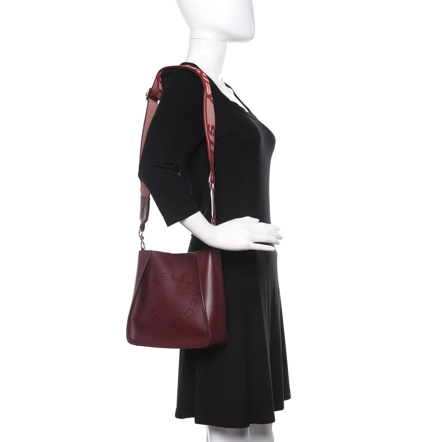 Stella McCartney Eco Alter Nappa Perforated Logo Mini Crossbody Wine 2 of 9