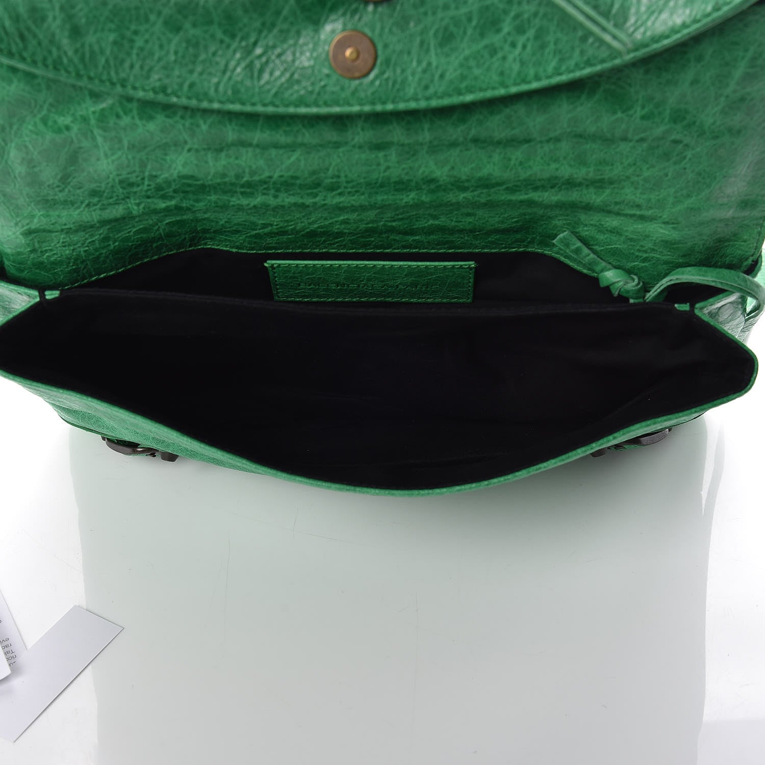 Balenciaga Agneau Classic Hardware Envelope Clutch Vert Poker 6 of 10
