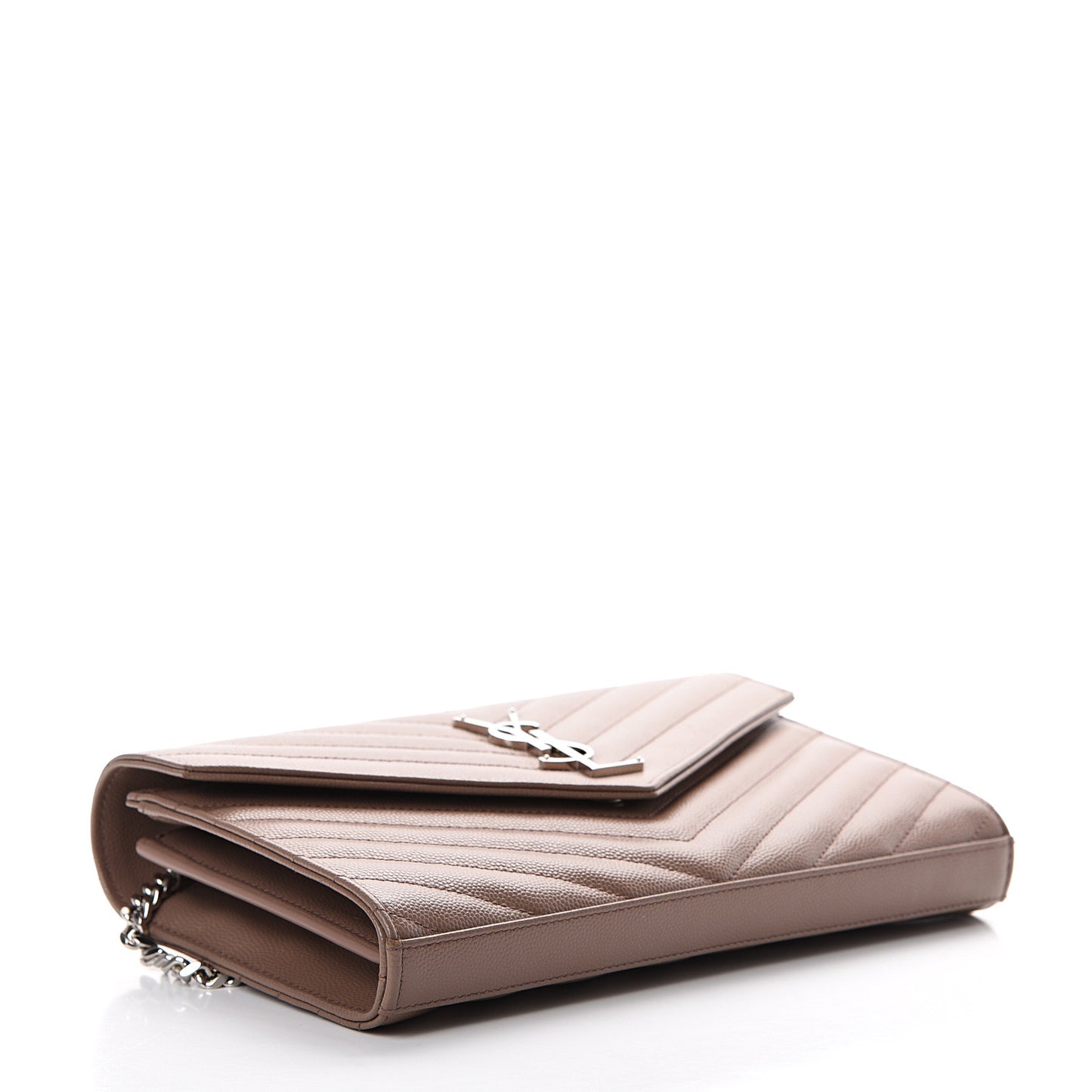 Grain De Poudre Matelasse Chevron Monogram Chain Wallet Fard