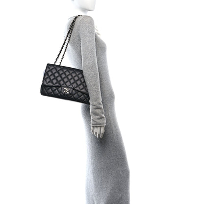 Chanel Caviar Quilted Jumbo Single Flap Black 2 of 10