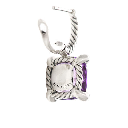 David Yurman Sterling Silver Diamond Amethyst Chatelaine Drop Earrings 5 of 5