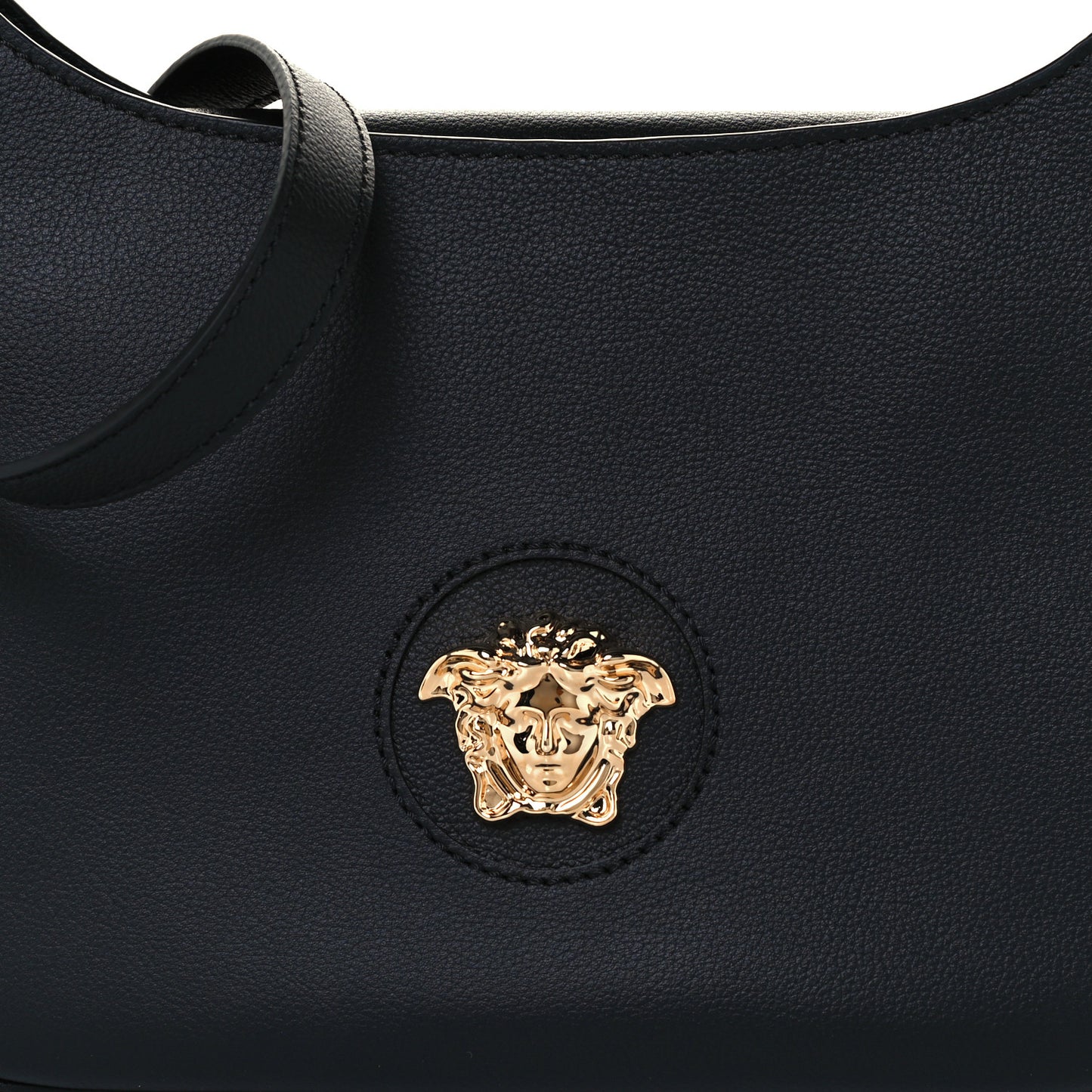 Calfskin La Medusa Medium Hobo Crossbody Black