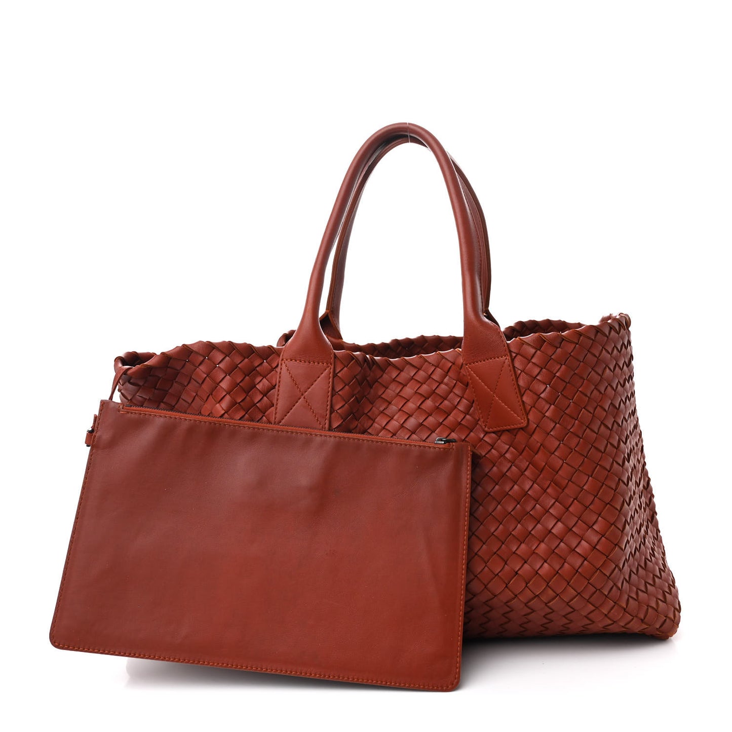 Lambskin Intreccio Medium Cabat Rust