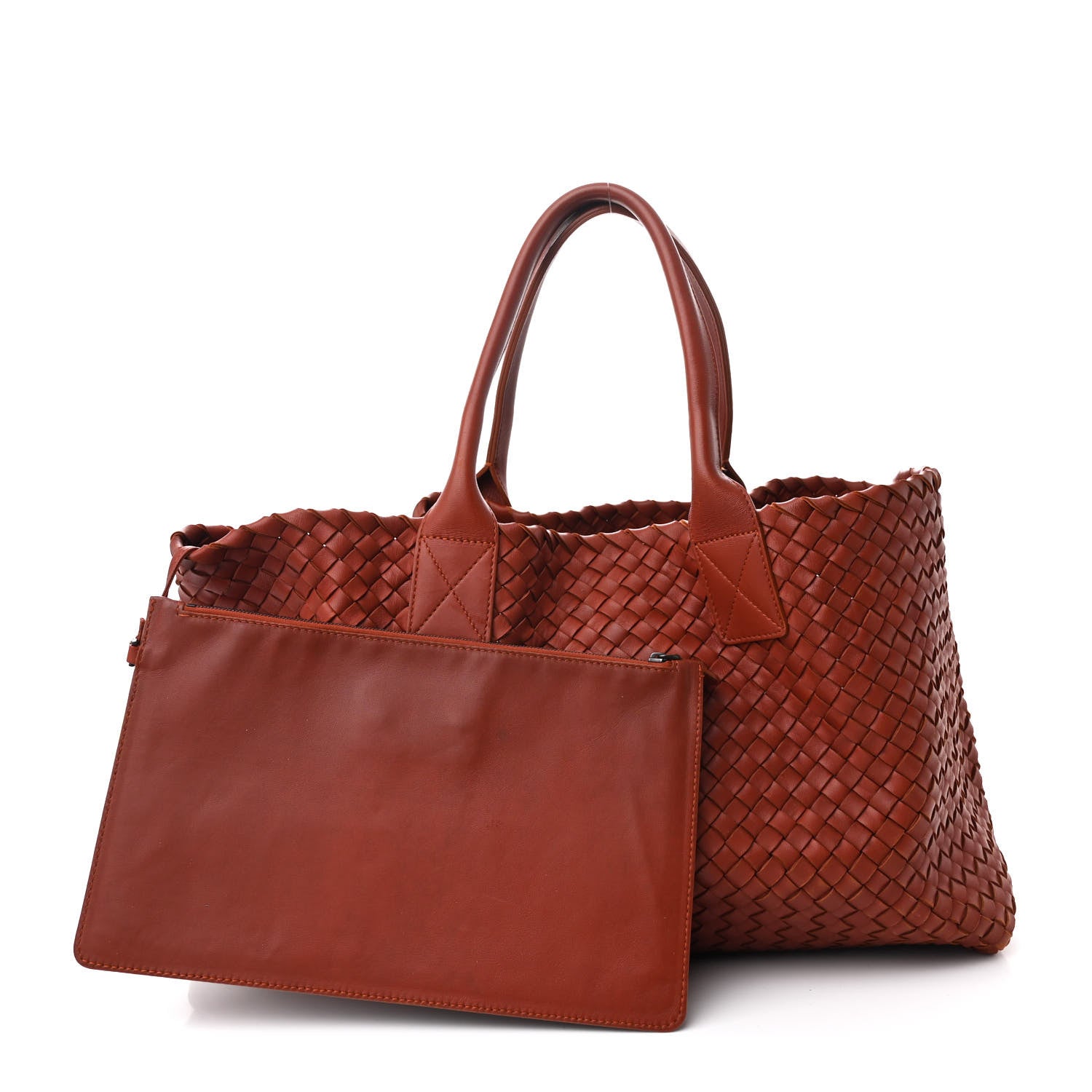 Bottega Veneta Lambskin Intreccio Medium Cabat Rust 3 of 13