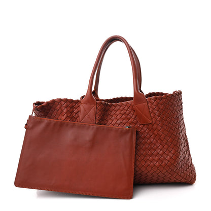 Bottega Veneta Lambskin Intreccio Medium Cabat Rust 3 of 13