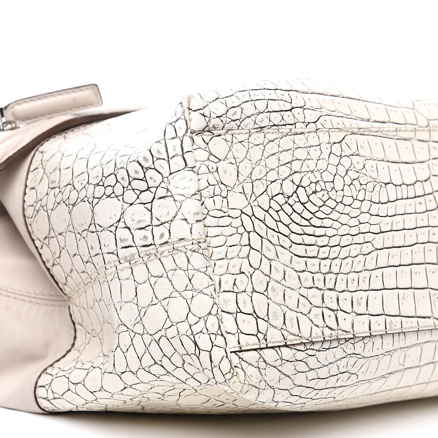 Givenchy Calfskin Crocodile Embossed Medium Nightingale Off White 8 of 16