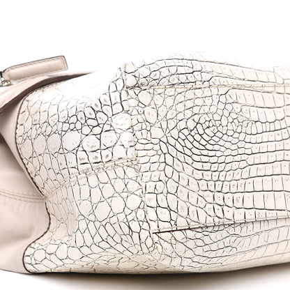 Givenchy Calfskin Crocodile Embossed Medium Nightingale Off White 8 of 16