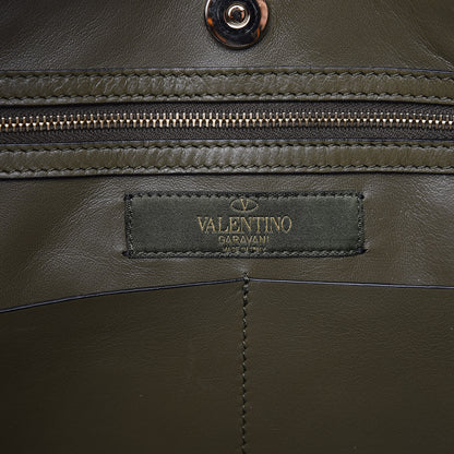 Valentino Garavani Nappa Canvas Camo Medium Rockstud Soft Tote Green 6 of 14