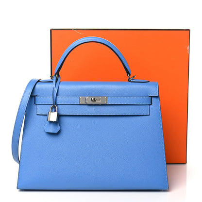 Hermes Epsom Kelly Sellier 32 Bleu Paradis 11 of 11