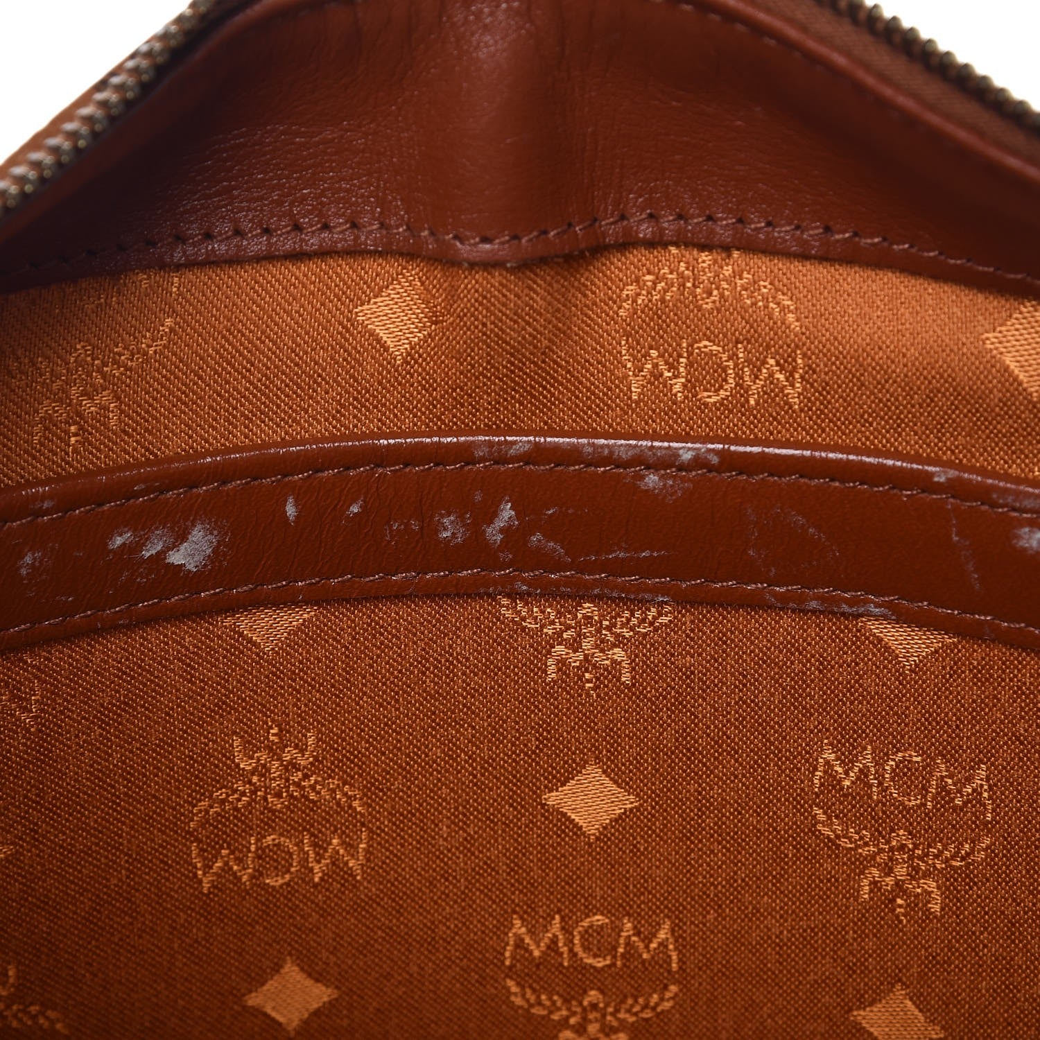 MCM Visetos Boston Bag Cognac 7 of 12