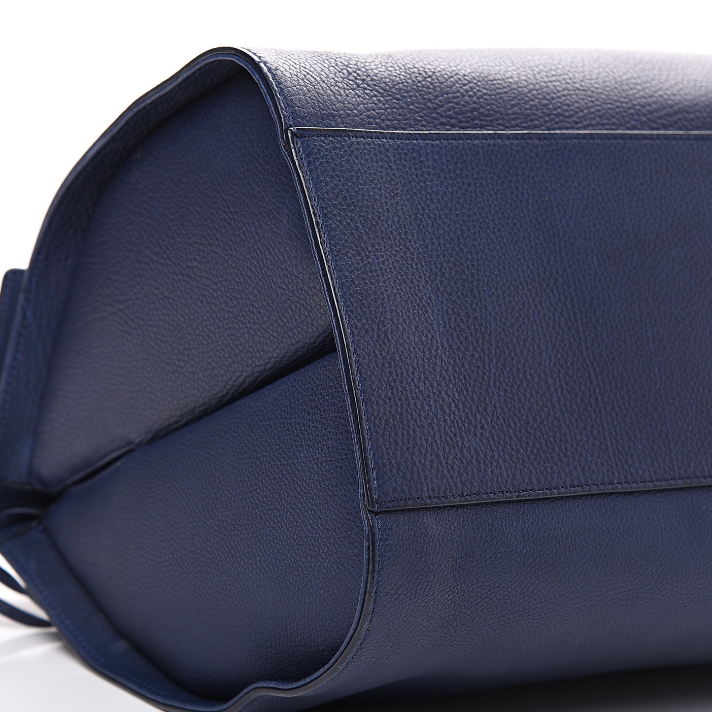 Grained Calfskin M Tube Round Tote Bleu Nautique