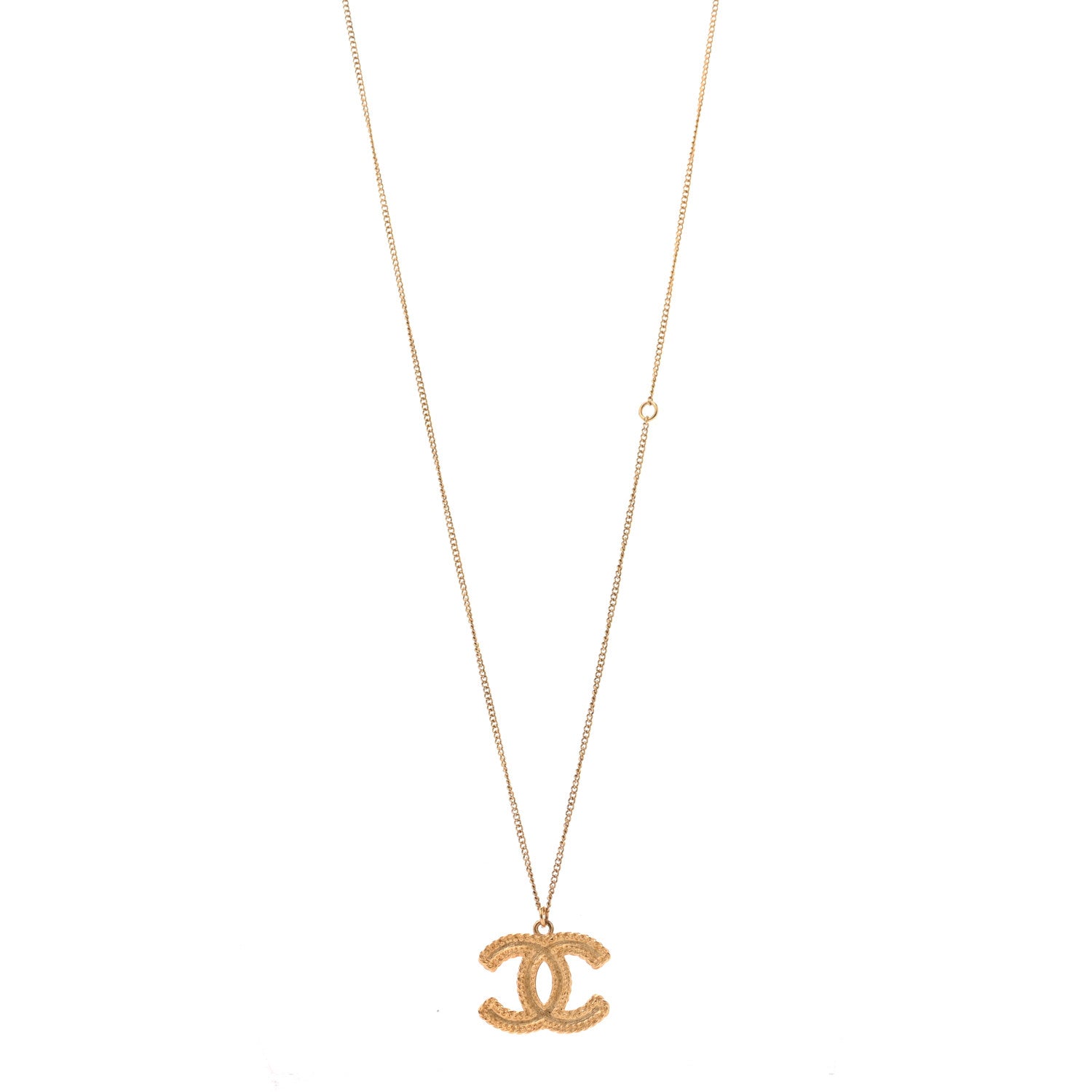 Chanel CC Necklace Matte Gold 1 of 5