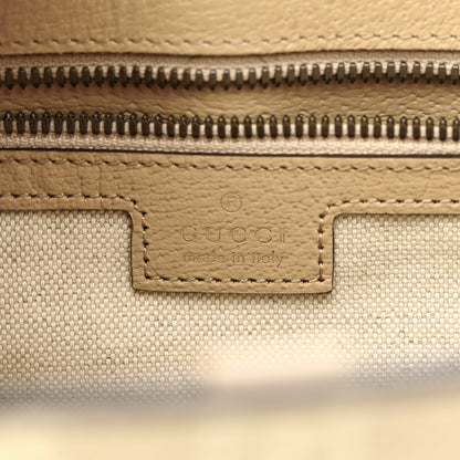 Gucci GG Supreme Monogram Textured Dollar Calfskin Small Retro Interlocking G Tote Bag Beige Mystic White Oatmeal 6 of 10