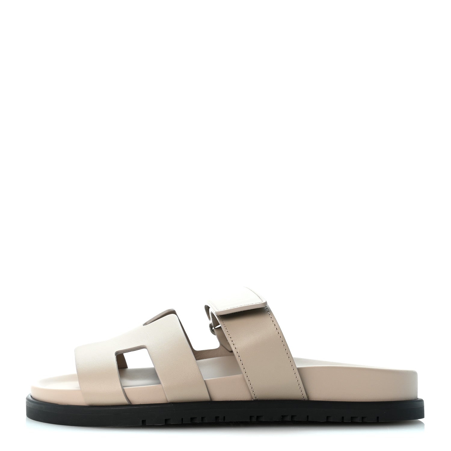 Hermes Calfskin Womens Chypre Sandals 36.5 Beige Mastic 1 of 10