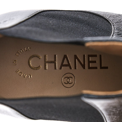 Chanel Crinkled Calfskin Cap Toe CC Short Ankle Boots 37.5 Black 7 of 11