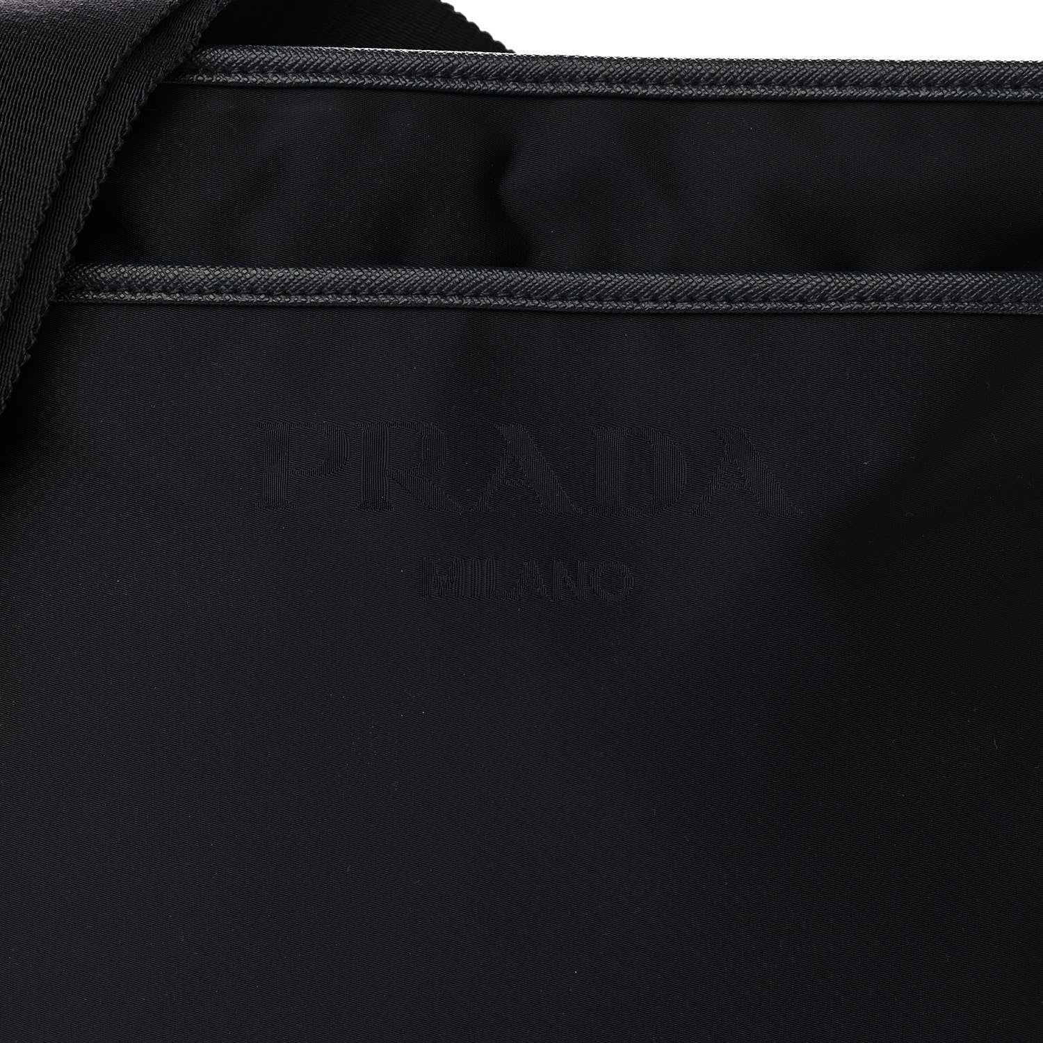 Prada Nylon Saffiano Flat Messenger Bag Black 9 of 11