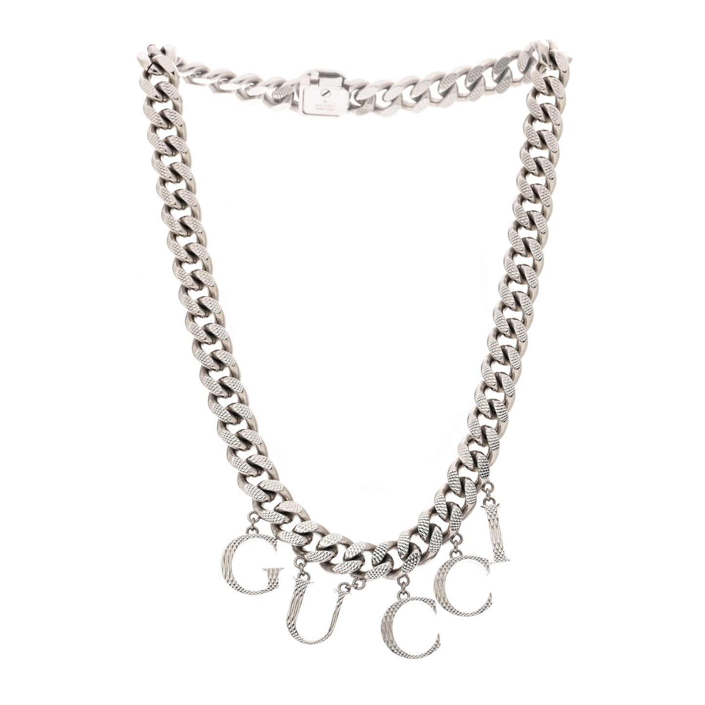 Script Choker Necklace Silver