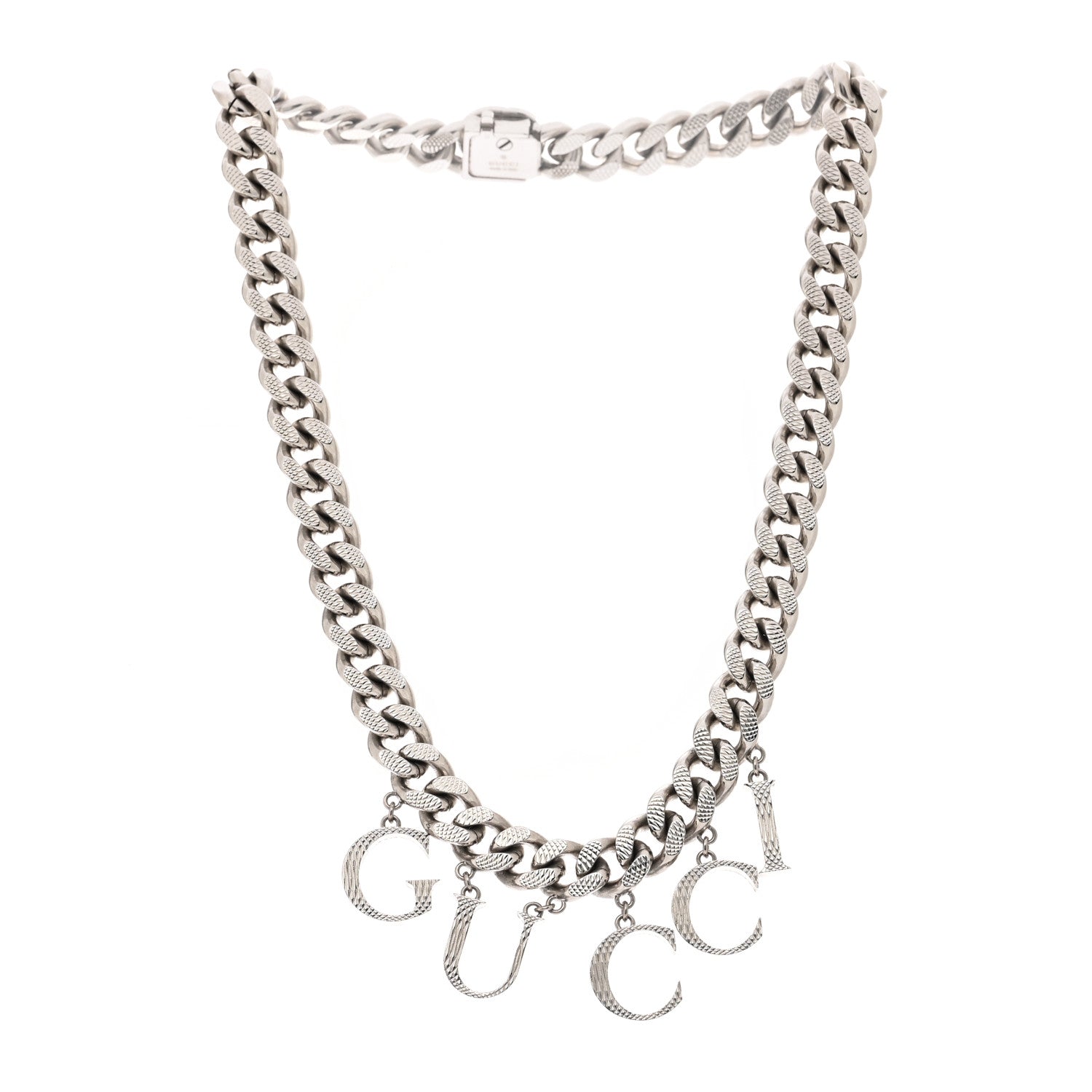 Gucci Script Choker Necklace Silver 3 of 7