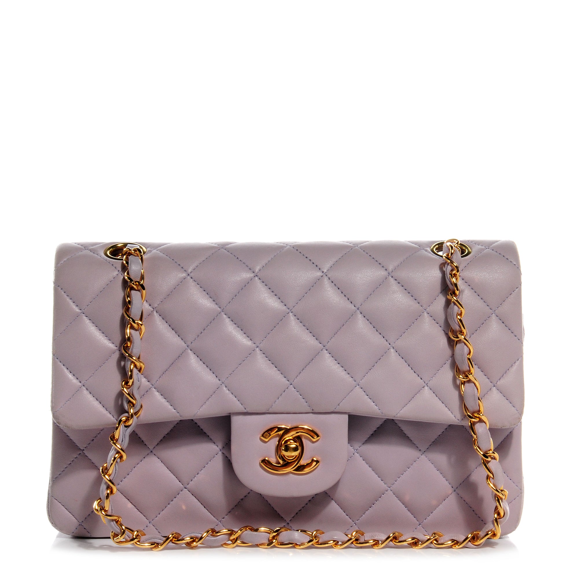 Chanel Lambskin Quilted Small Double Flap Lilac 1 of 9