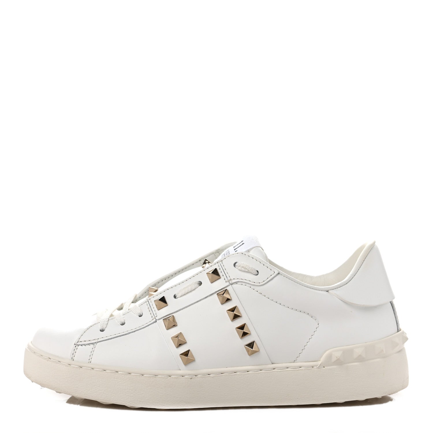 Valentino Garavani Calfskin Rockstud Untitled Open Sneakers 38.5 White 1 of 10