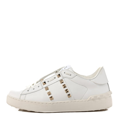 Valentino Garavani Calfskin Rockstud Untitled Open Sneakers 38.5 White 1 of 10